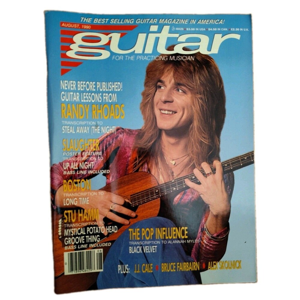 GUITAR FOR THE PRACTICING MUSICIAN Magazine August 1990 - Randy Rhoads & Boston